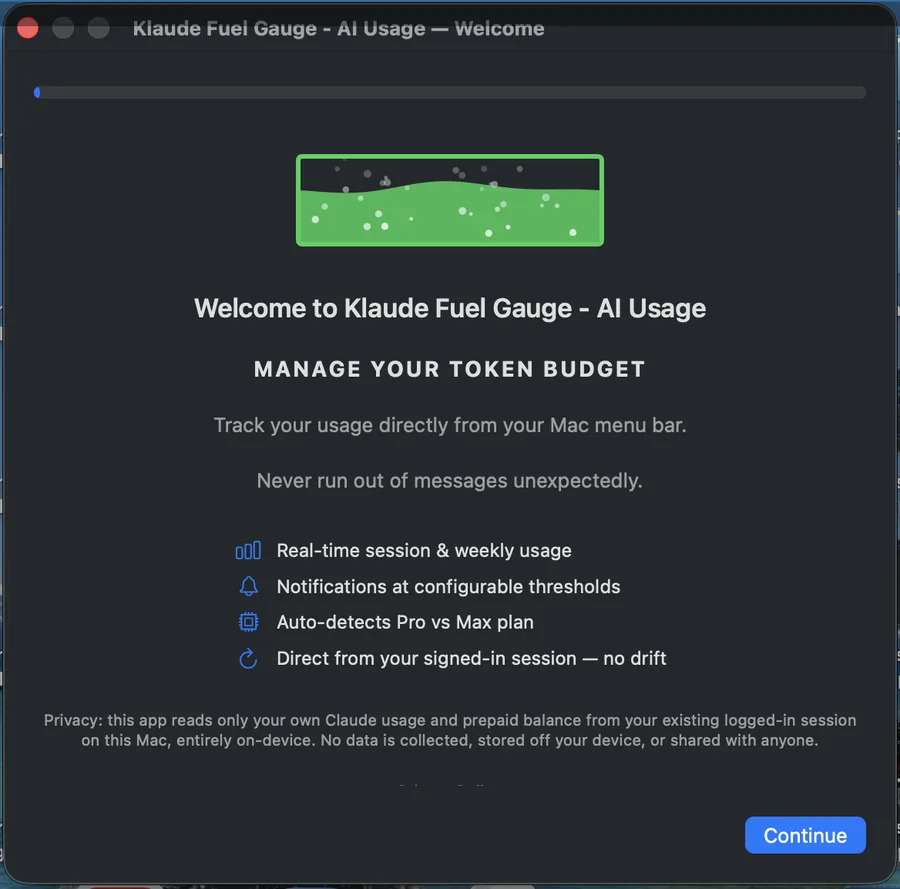 Welcome window of the Setup Assistant, listing the app's key features